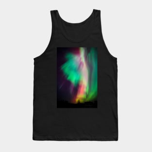 Beautiful multicolored northern lights in Finland Tank Top